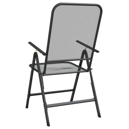Folding Garden Chairs 2 Pcs Expanded Metal Mesh Anthracite
