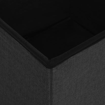 Folding Storage Stool Faux Linen