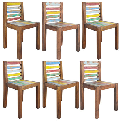 Dining Chairs 6 Pcs Solid Reclaimed Wood