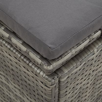 Convertible Sun Bed With Cushions Poly Rattan
