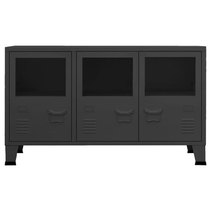 Industrial Sideboard 105X35X62 Cm Metal And Glass