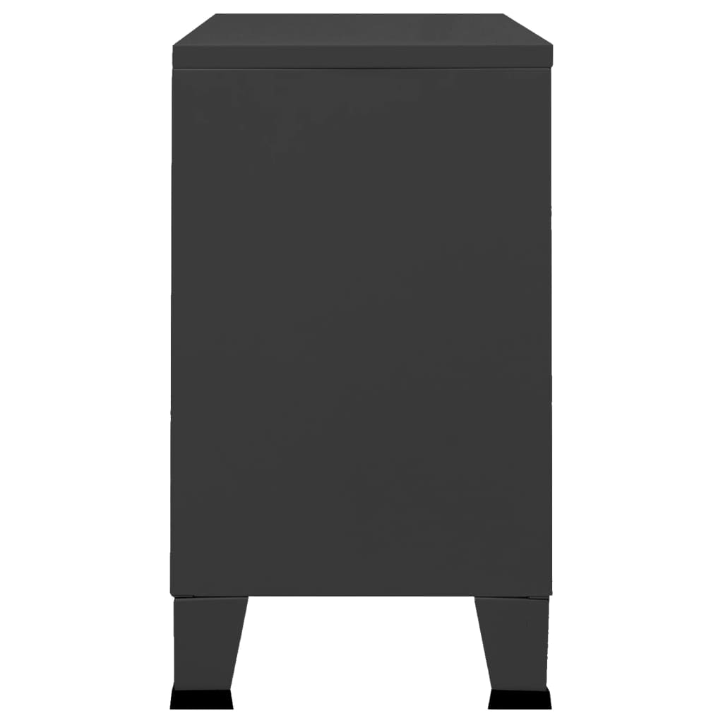 Industrial Sideboard 105X35X62 Cm Metal And Glass