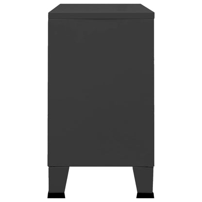 Industrial Sideboard 105X35X62 Cm Metal And Glass