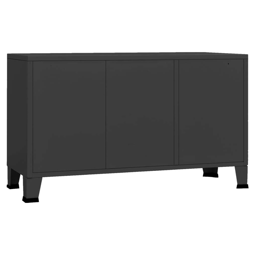 Industrial Sideboard 105X35X62 Cm Metal And Glass