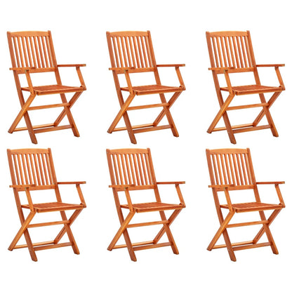 Folding Garden Chairs 6 Pcs Solid Eucalyptus Wood