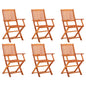Folding Garden Chairs 6 Pcs Solid Eucalyptus Wood