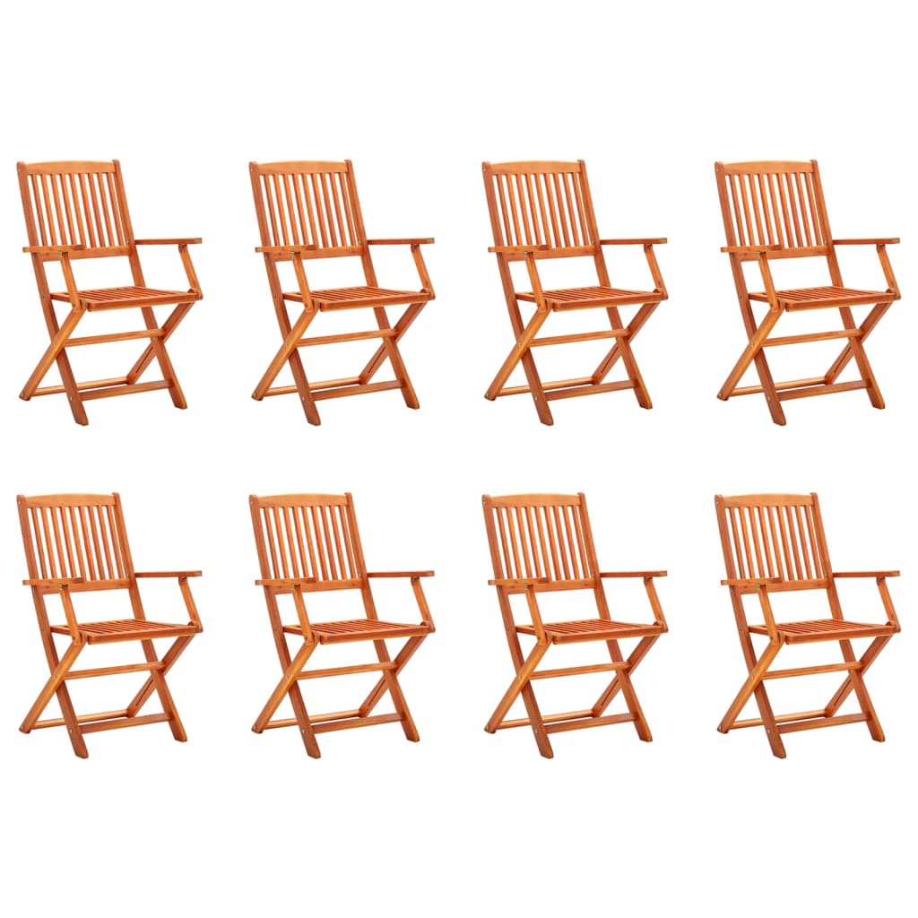 Folding Garden Chairs 6 Pcs Solid Eucalyptus Wood