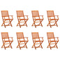 Folding Garden Chairs 6 Pcs Solid Eucalyptus Wood
