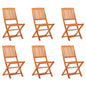 Folding Garden Chairs 6 Pcs Solid Eucalyptus Wood