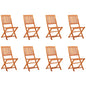 Folding Garden Chairs 6 Pcs Solid Eucalyptus Wood