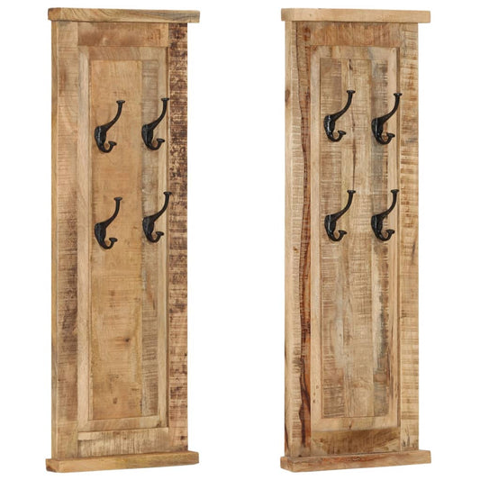 Coat Racks 2 Pcs Solid Wood Mango 38X100 Cm