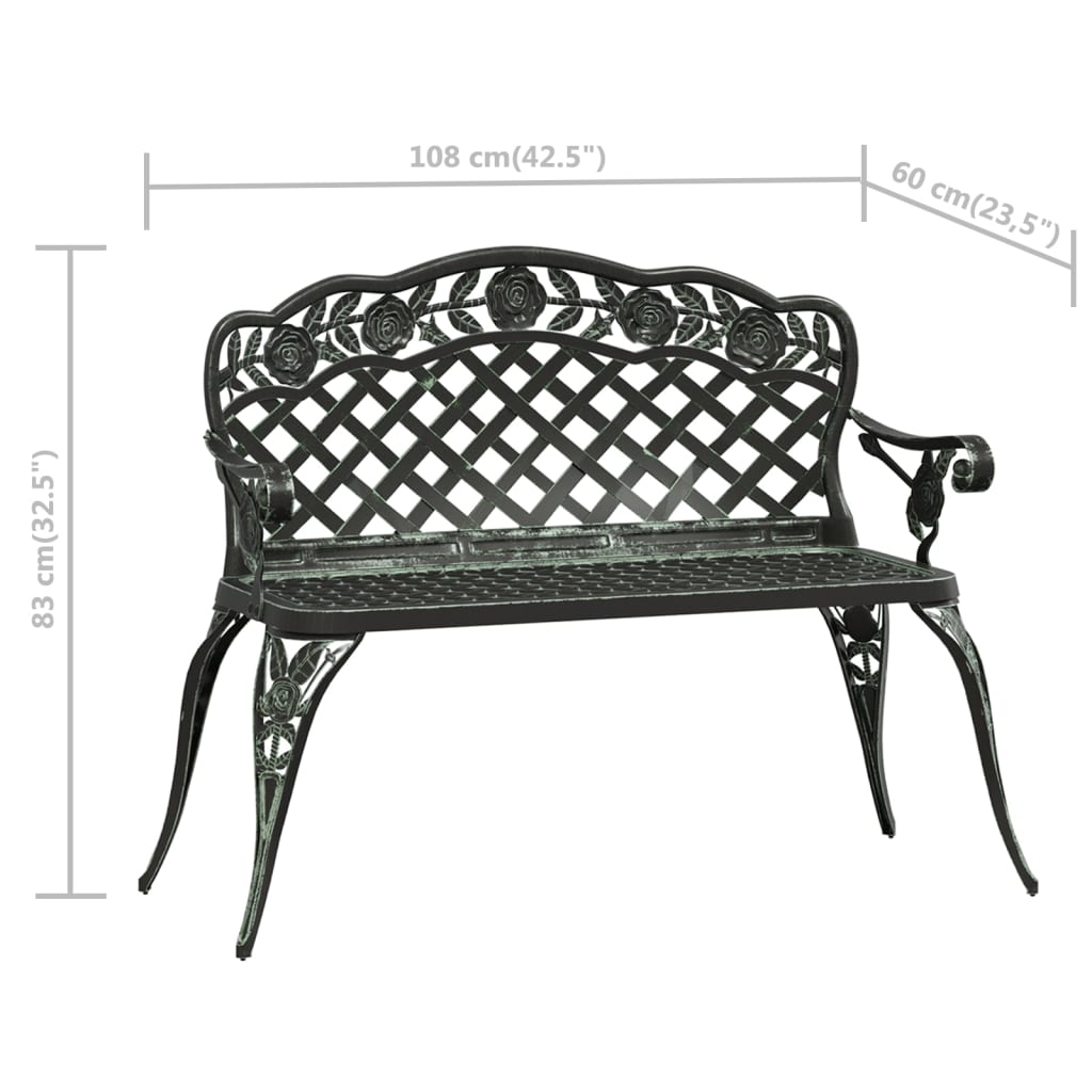 Garden Bench 108 Cm Cast Aluminium