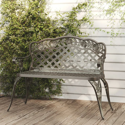 Garden Bench 108 Cm Cast Aluminium
