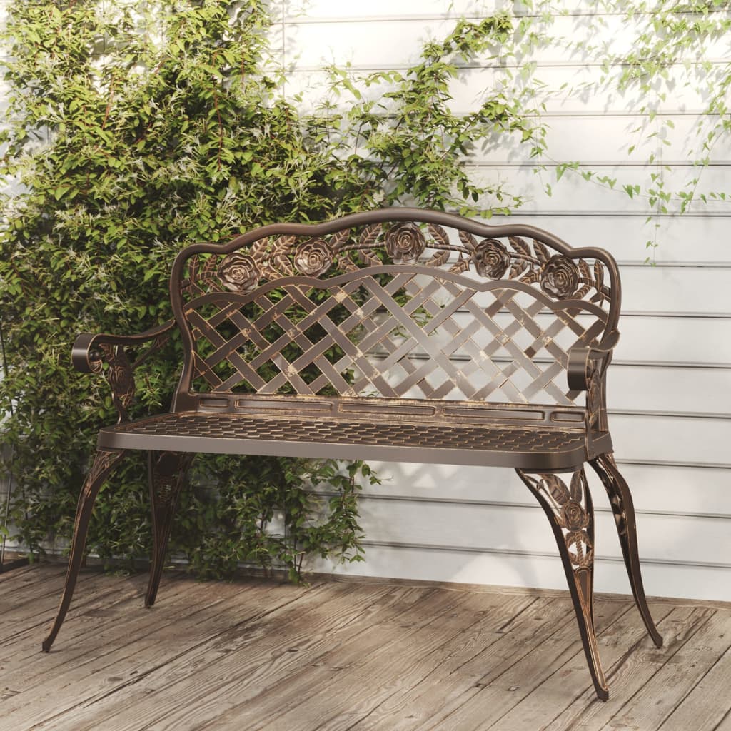 Garden Bench 108 Cm Cast Aluminium