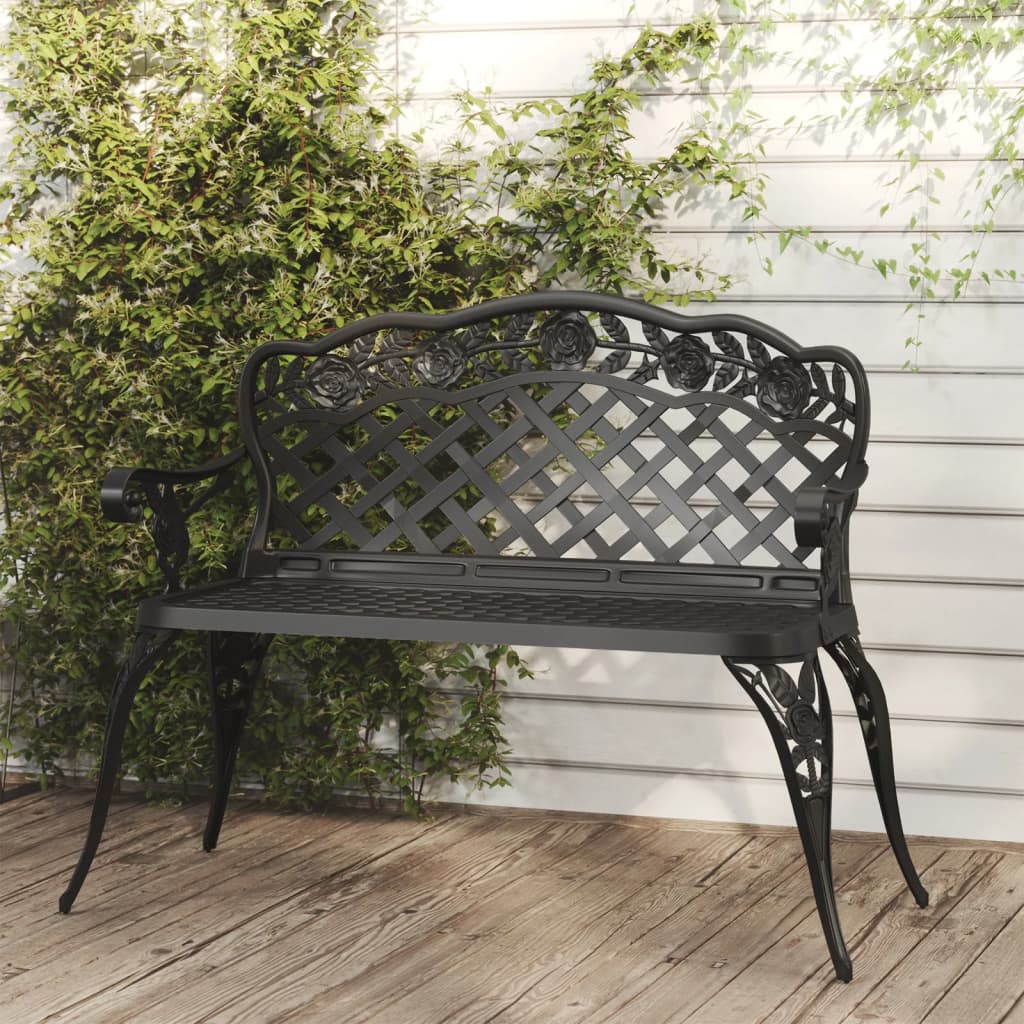 Garden Bench 108 Cm Cast Aluminium