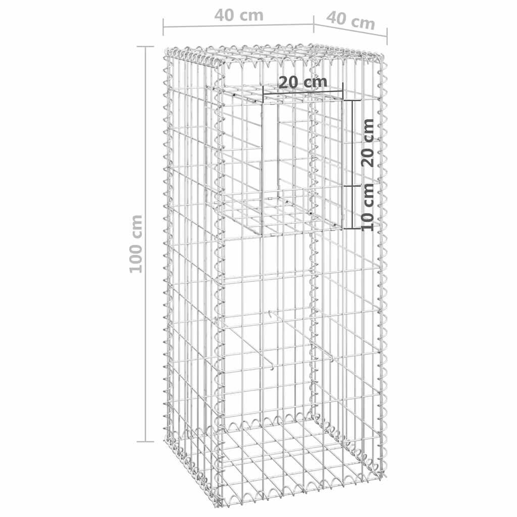 Gabion Basket Posts 2 Pcs Iron