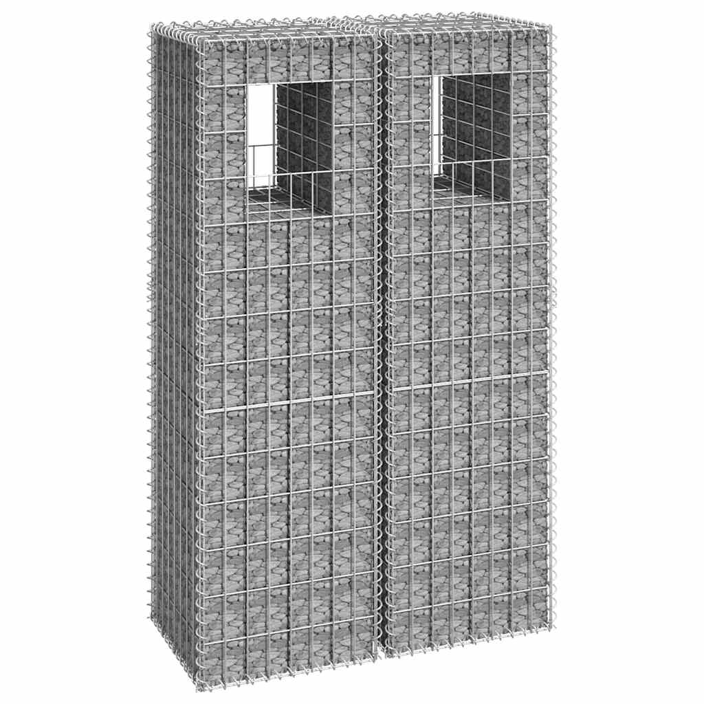 Gabion Basket Posts 2 Pcs Iron