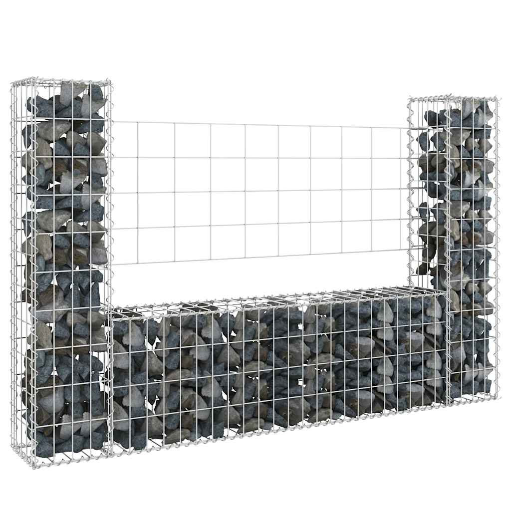 U-Shape Gabion Basket With 6 Posts Iron
