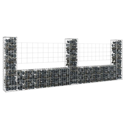 U-Shape Gabion Basket With 6 Posts Iron