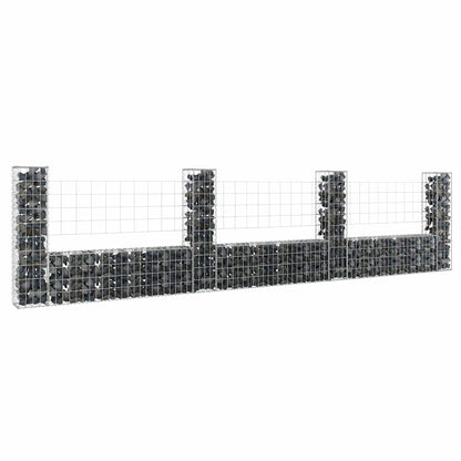 U-Shape Gabion Basket With 6 Posts Iron