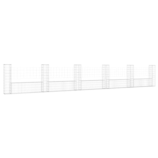 U-Shape Gabion Basket With 6 Posts Iron