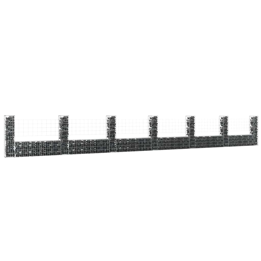 U-Shape Gabion Basket With 6 Posts Iron