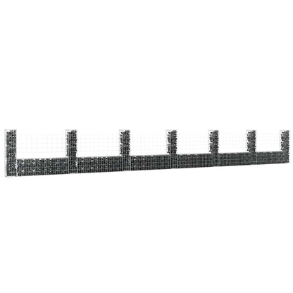 U-Shape Gabion Basket With 6 Posts Iron