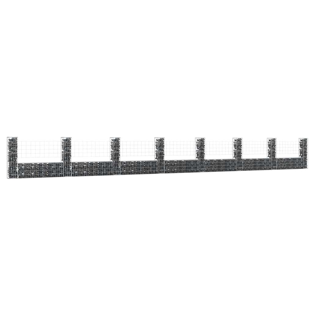 U-Shape Gabion Basket With 6 Posts Iron