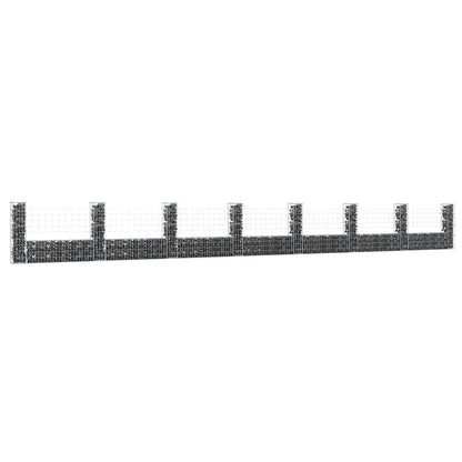 U-Shape Gabion Basket With 6 Posts Iron