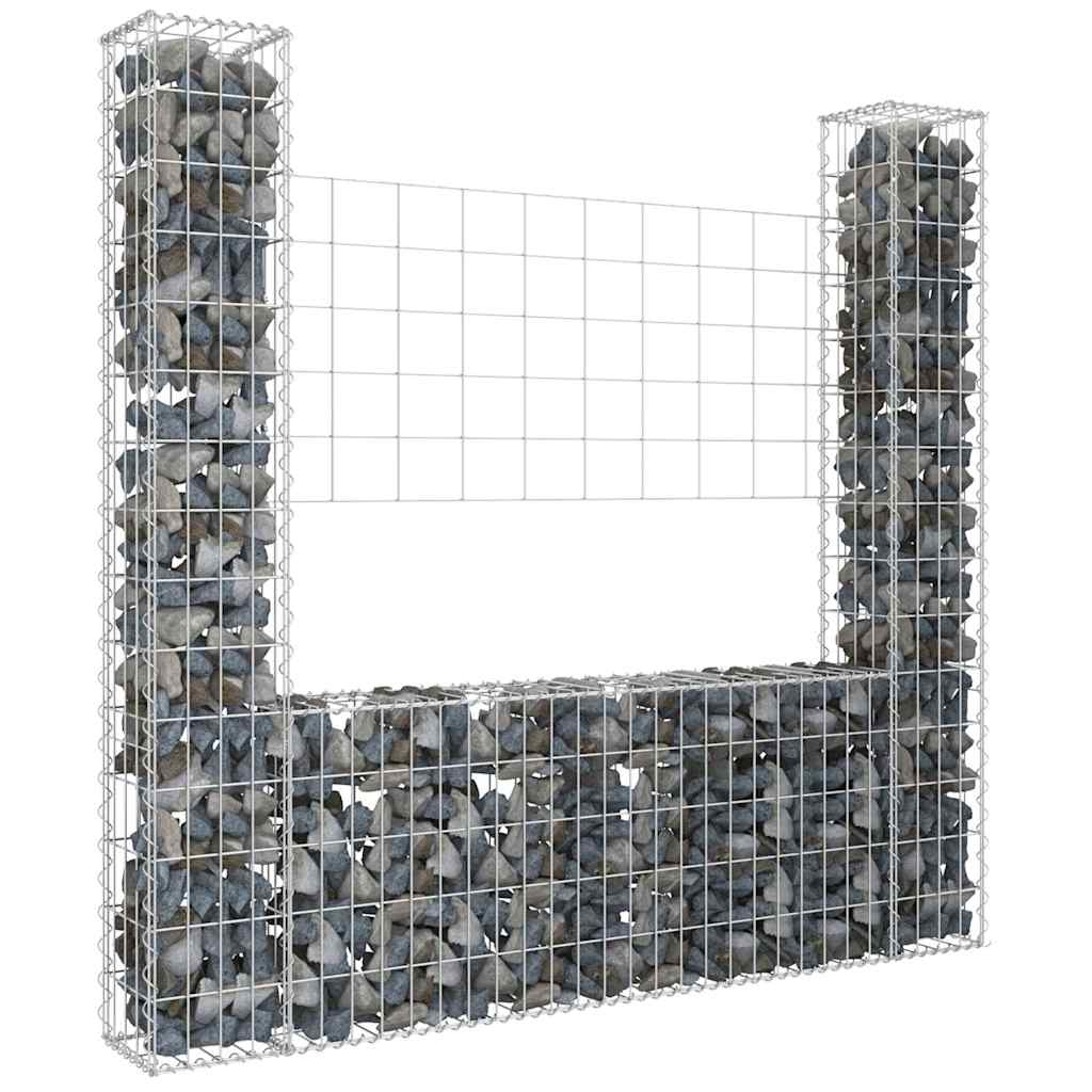 U-Shape Gabion Basket With 6 Posts Iron