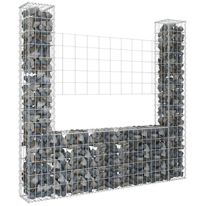 U-Shape Gabion Basket With 6 Posts Iron
