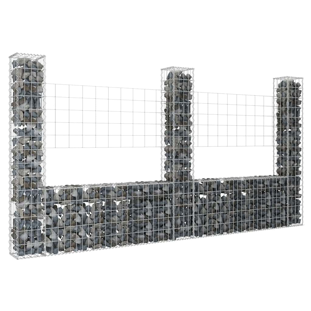 U-Shape Gabion Basket With 6 Posts Iron