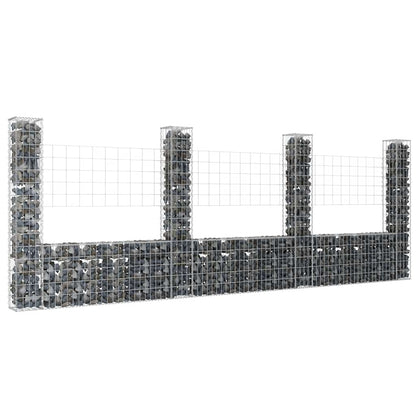 U-Shape Gabion Basket With 6 Posts Iron