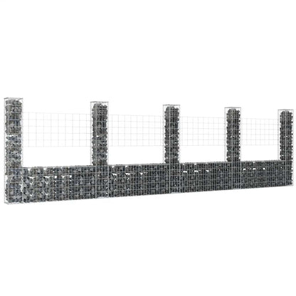 U-Shape Gabion Basket With 6 Posts Iron