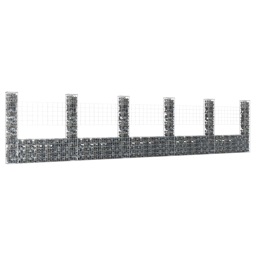 U-Shape Gabion Basket With 6 Posts Iron