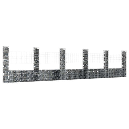 U-Shape Gabion Basket With 6 Posts Iron