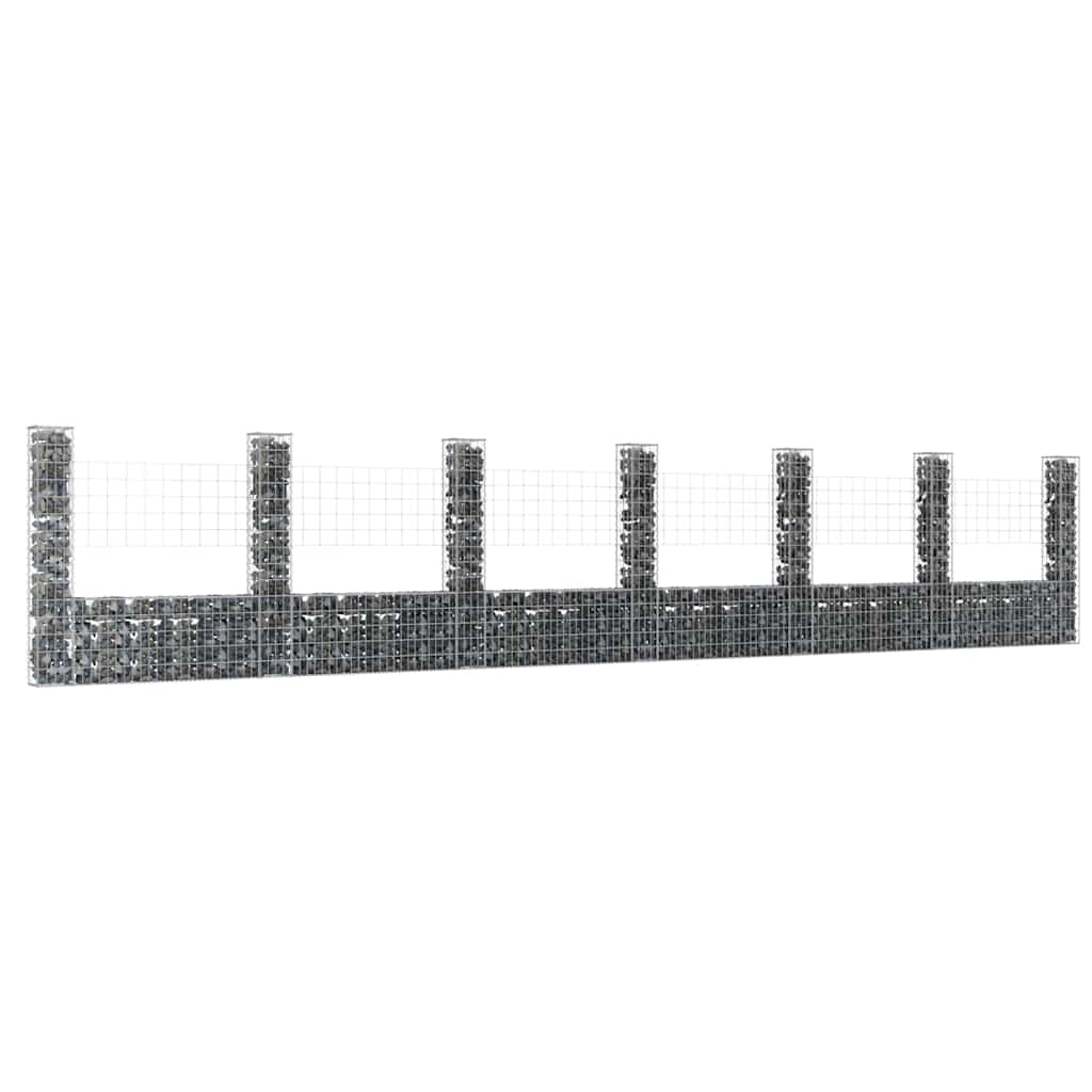 U-Shape Gabion Basket With 6 Posts Iron