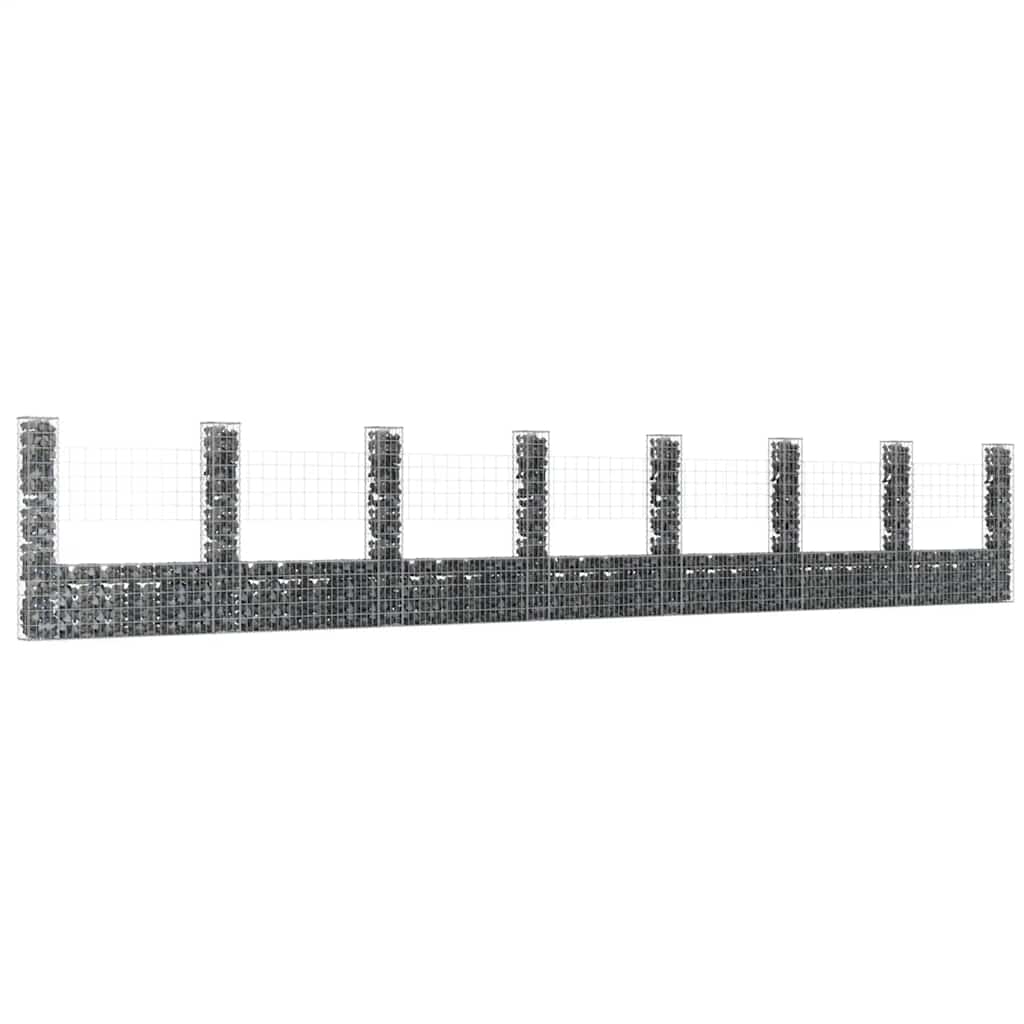 U-Shape Gabion Basket With 6 Posts Iron