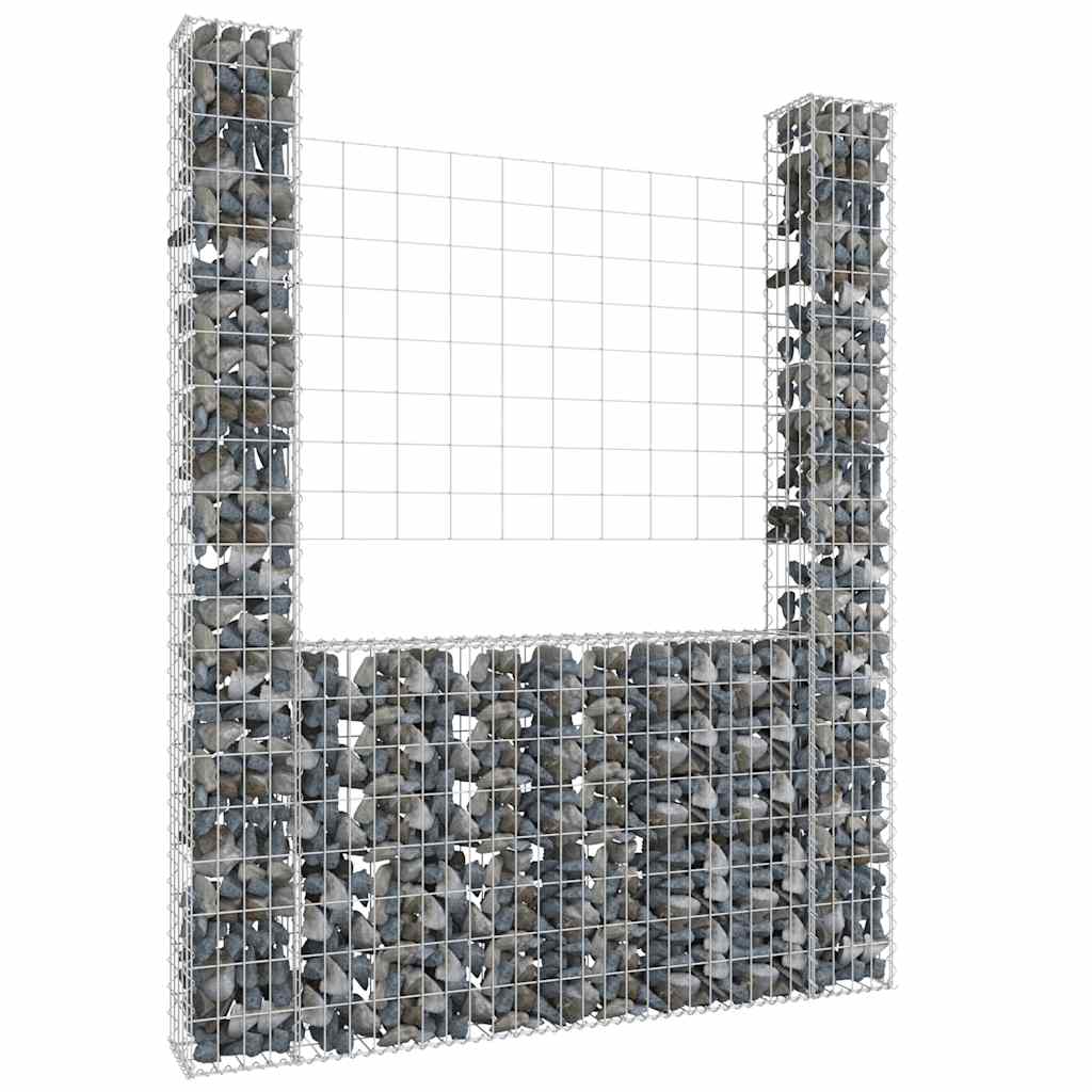 U-Shape Gabion Basket With 6 Posts Iron