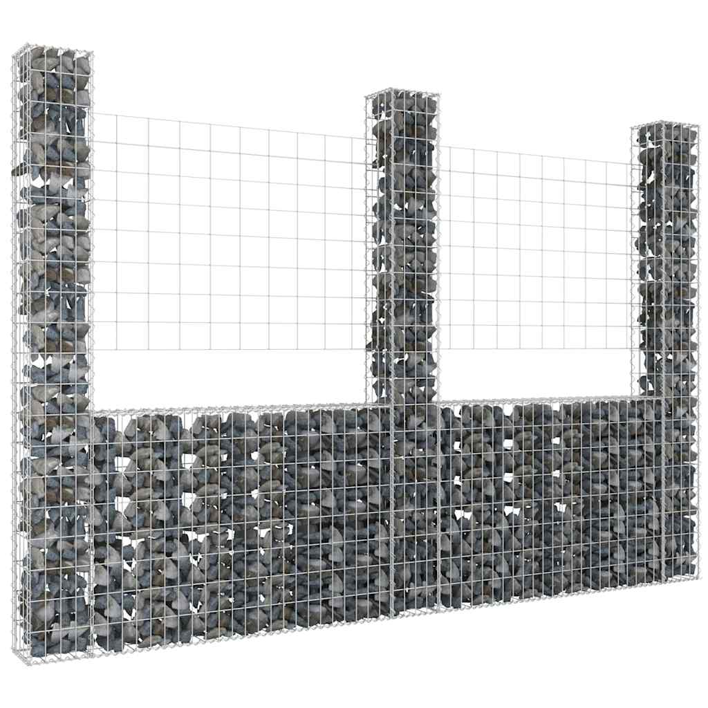 U-Shape Gabion Basket With 6 Posts Iron