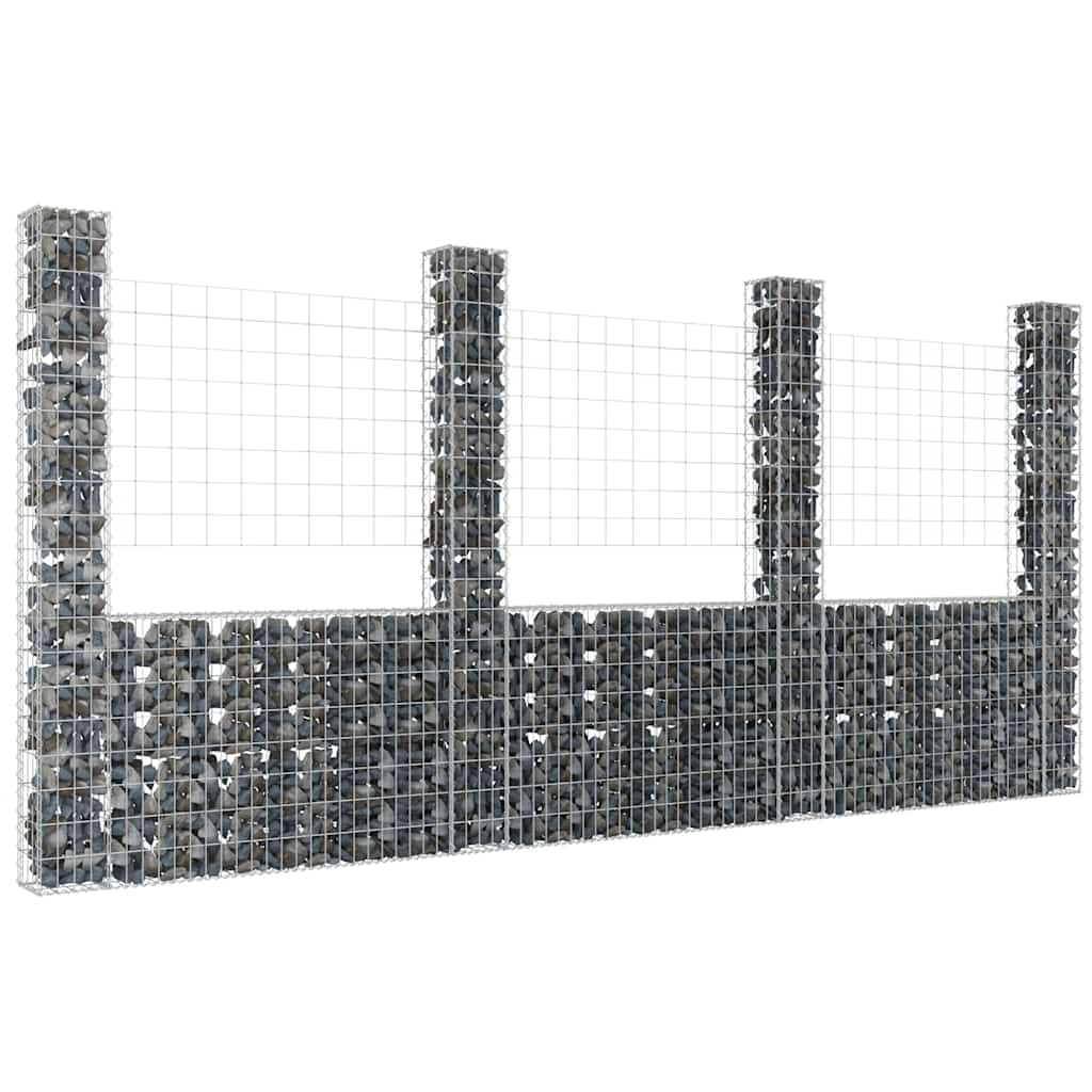 U-Shape Gabion Basket With 6 Posts Iron
