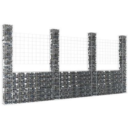 U-Shape Gabion Basket With 6 Posts Iron