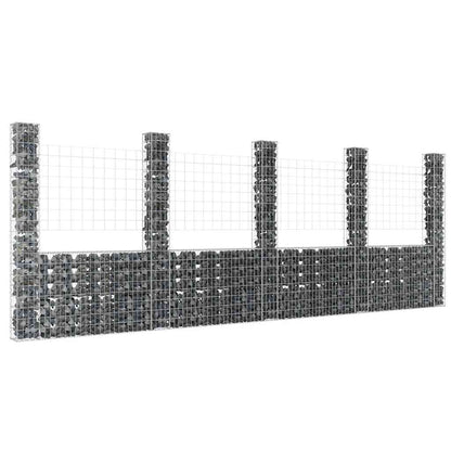 U-Shape Gabion Basket With 6 Posts Iron