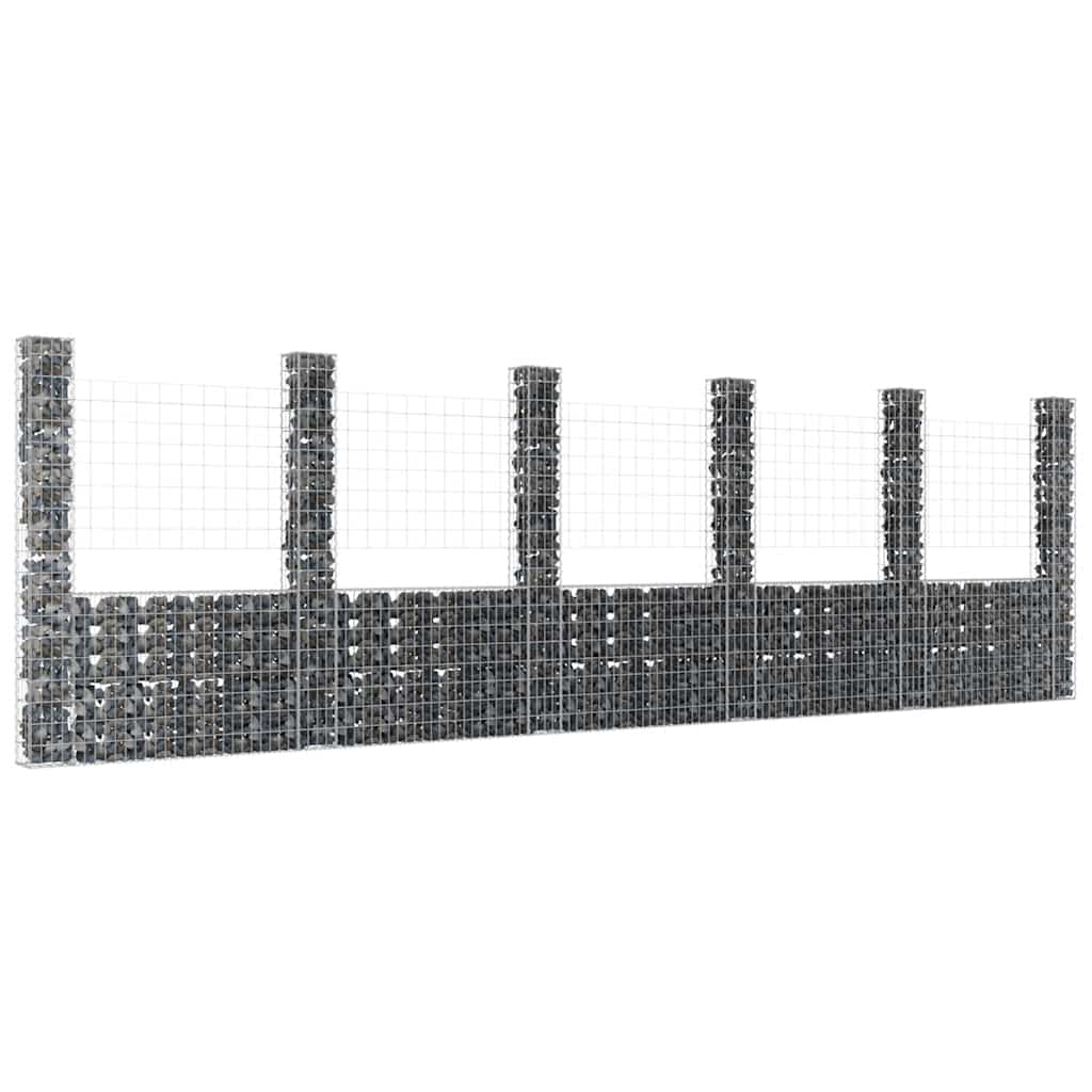 U-Shape Gabion Basket With 6 Posts Iron