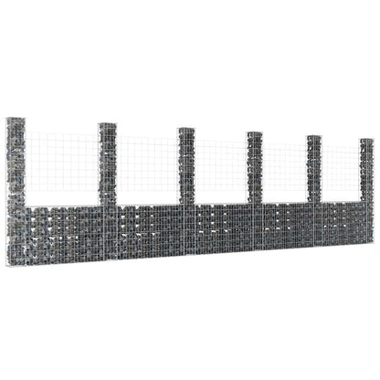 U-Shape Gabion Basket With 6 Posts Iron