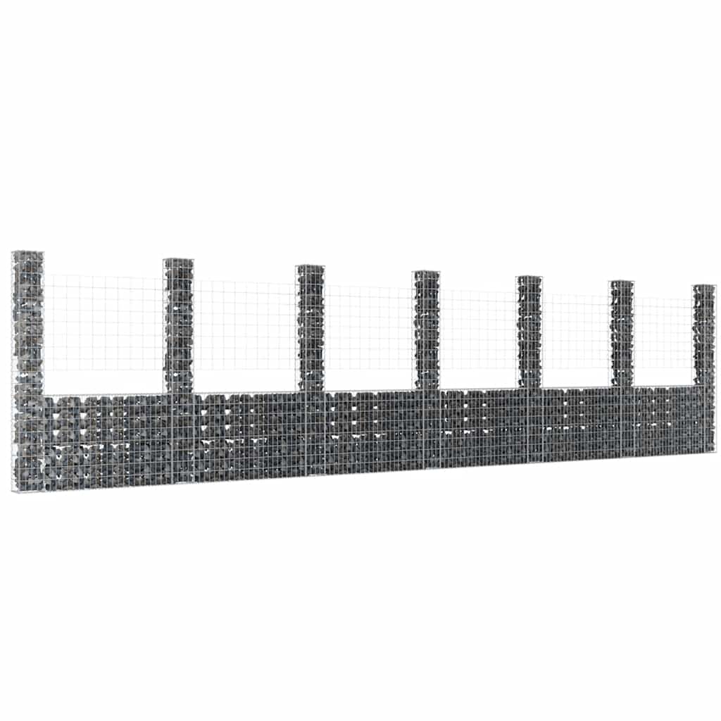 U-Shape Gabion Basket With 6 Posts Iron
