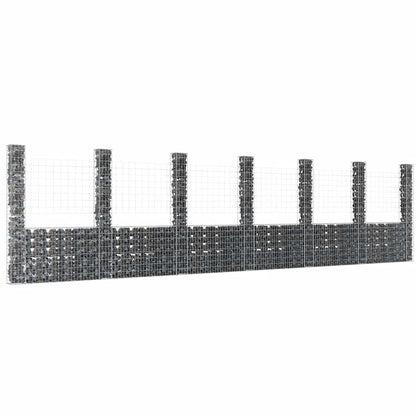 U-Shape Gabion Basket With 6 Posts Iron