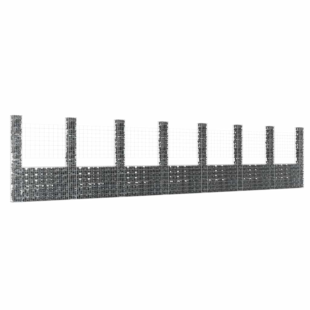 U-Shape Gabion Basket With 6 Posts Iron
