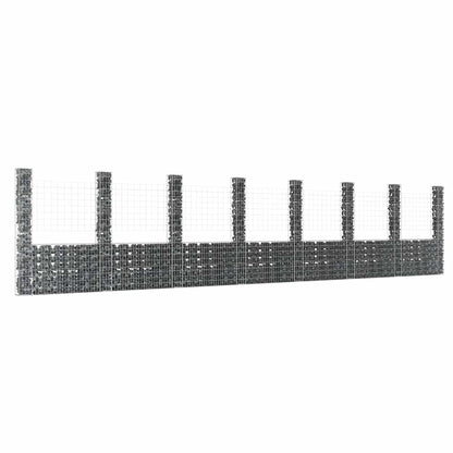 U-Shape Gabion Basket With 6 Posts Iron