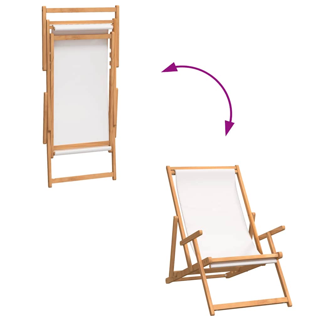 Folding Beach Chair Solid Wood Teak